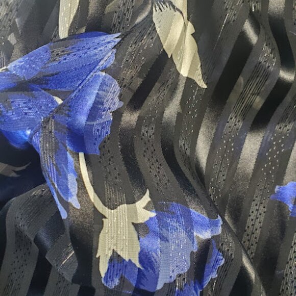 Alfred Dunner Women Plus Size 16 Top Long Sleeve Black Blue Sheer Vintage 1990s - Picture 6 of 6